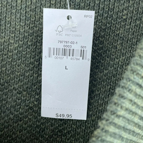 GAP Crew Neck Sweater Mens L Green NWT 0929 - Picture 4 of 8